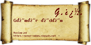 Gömör Ádám névjegykártya